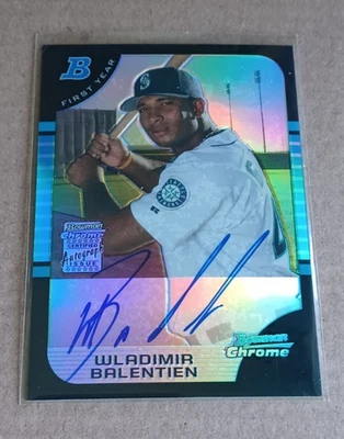 2005 Bowman Chrome First Year Refractor 407/500 Wladimir COCO Balentien  Auto RC - Image 1 of 2