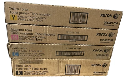 Toner Set - Xerox AltaLink C8030 006R01697 006R01698 006R01699 006R1700 CMYK New - Image 1 of 4