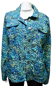Chaqueta Attyre New York Estampado Multicolor Cintura Ajustable Talla XL - Imagen 1 de 7