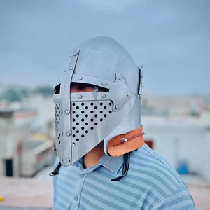 Medieval Bascinet Buhurta Knight Helmet Battle Ready Helmet Griffon Helmet - Picture 1 of 6