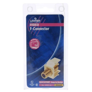 Leviton Almond BLUE CENTER Quickport Gold Coaxial Cable Connector Jack 40831-A - Picture 1 of 7