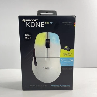 Wireless ROCCAT Kone Pro Air Gaming Mouse – White RGB 19K DPI - NIB - Image 1 of 4