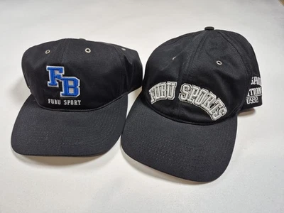vintage y2k 90s fubu Sport Strapback hat Cap Black Pair NWOT  - Image 1 of 4