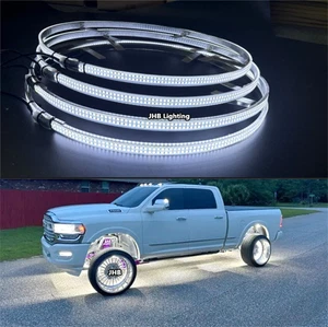 JHB 4PCS 15.5" High Density DOUBLE ROW PURE WHITE LED Car Truck Wheel Tire ights - Picture 1 of 7