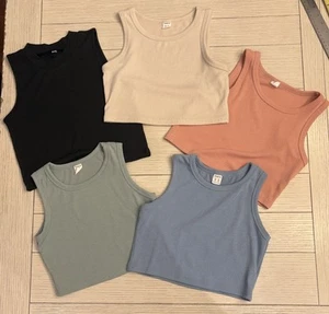 Lot of 5 EUC Shein Girls Size 10 Multicolor Cropped Tank Tops - Picture 1 of 15
