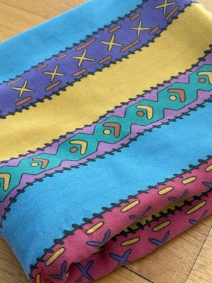 Vintage Disney Pocahontas Twin Flat Sheet Striped Southwest 90s Print - Image 1 of 4