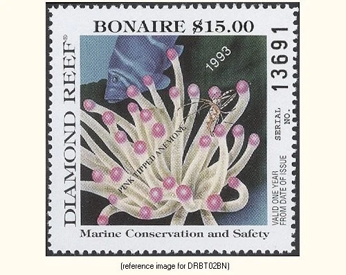 HALFPRICESOCIETY Diamond Reef 1993 $15 Conservation Stamp (Bonaire/anemone) - Image 1 of 1