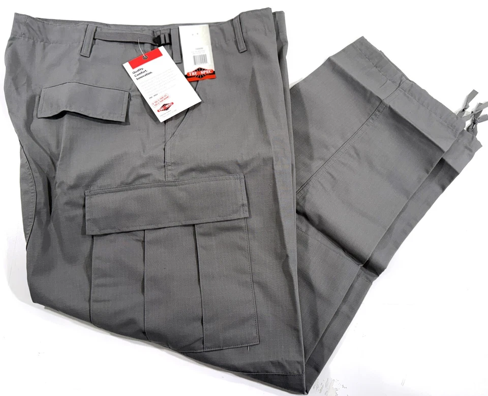 LARGE SHORT TRU-SPEC MENS POLY COTTON RIPSTOP BDU PANTS 1304 GREY LG SHORT