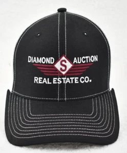 Diamond S Auction Real Estate Co / Gorra de malla blanca/negra / Snapback / Bordada - Imagen 1 de 9