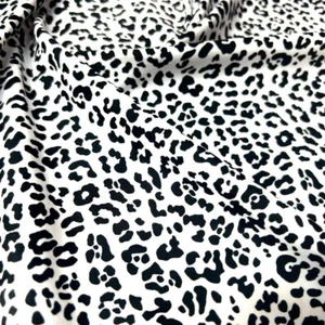 Animal Print Black and White Leopard Stretch Fabric Spandex by Yard for Swimwear - Picture 1 of 6