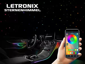 LETRONIX RGB LED Auto Sternenhimmel Sterne Lichtleiter Himmel mit App Steuerung - Picture 1 of 29