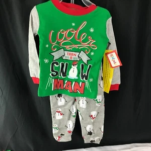 Kidgets Weihnachten Kleinkind Kleidung 12M cooler als ein Schneemann Schlaf Pyjama Set - Bild 1 von 12