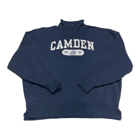 VTG 2001 Camden River Sharks Atlantic League Baseball 1/4 Zip Sweatshirt Size L Cover