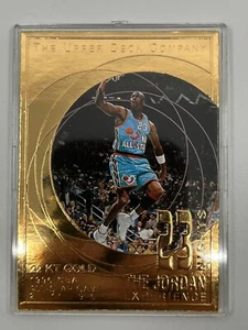 Tarjeta coleccionable Michael Jordan Experience 23 noches 22KT 1997 oro mazo superior #5 - Imagen 1 de 2