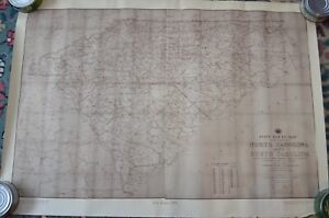 Post Route 1896 North and South Carolina W.P. Cumming Map Print 