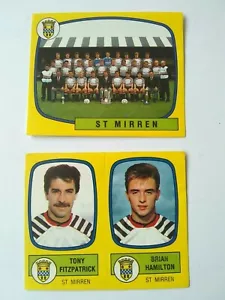 Lote de 2 pegatinas de fútbol americano 88 St Mirren Panini - Imagen 1 de 2