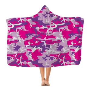 Pink & Purples Camo - Hooded Blanket - Picture 1 of 3