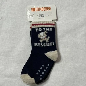 NEW Gymboree Socks Dog Puppy To the Rescue 6-12 Months. Shoe Sz 03-04 No Slip - Picture 1 of 6