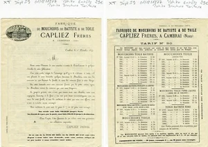 Dépt 59 - Cambrai - Petite Entête d'une Fabrique Brochure Tarifaire - 01/12/1877 - Picture 1 of 1