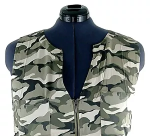 Nuevo Vestido Camisa Camuflada Torrid 3 Sin Mangas Cremallera Cuello en V Calle 41" L Elastizado 3X 22 - Imagen 1 de 12