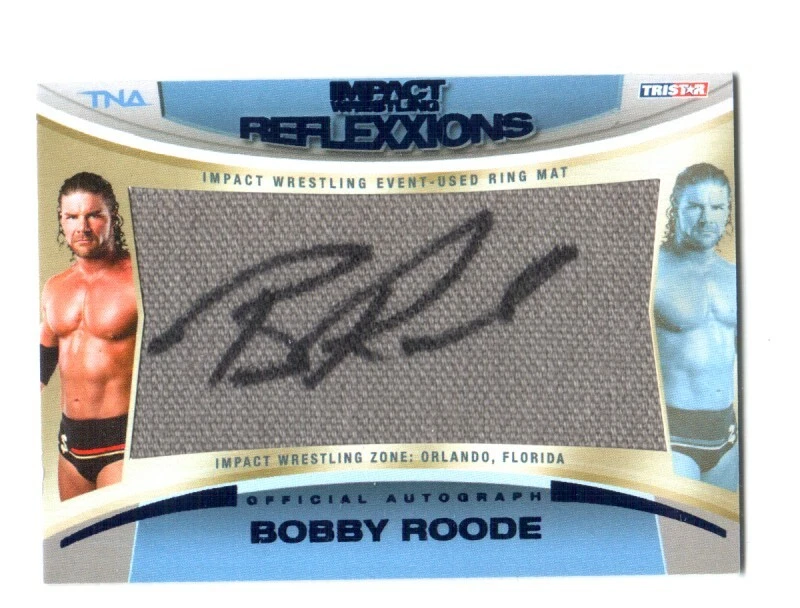 TNA Bobby Roode 2012 Reflexxions Blue Autograph Mat Relic Card SN 4 of 25 - Image 1 of 1