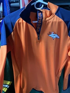 Denver Broncos Youth NFL Lightweight 1/4 Zip Pullover Sweatshirt Youth L - Picture 1 of 4