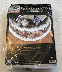 Dimensions Gold Collection HOLIDAY HARMONY TREE SKIRT  XStitch Kit 8671 New Open