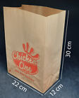 500 Stck Blockbodenbeutel Kraftpapier 22x12x30 cm braun Aufdruck "Chicken One"