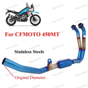 Slip On For CFMOTO 450MT 2024 2025 Motorcycle Exhaust Front Link Pipe Stainless - Picture 1 of 6