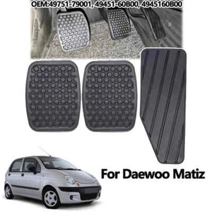 3PC For Daewoo Matiz 1998 - 2010 Brake Clutch Accelerator Pedal Rubber Pad Cover - Picture 1 of 6