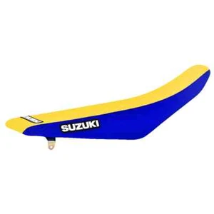 Empuñadura de cubierta de asiento Suzuki RM 85 2002-2024 azul/amarillo logotipo estándar superior #41 - Imagen 1 de 5