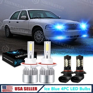 Combo de 4 faros LED + bombillas antiniebla azul para Mercury Grand Marquis 2006-2011 - Imagen 1 de 12