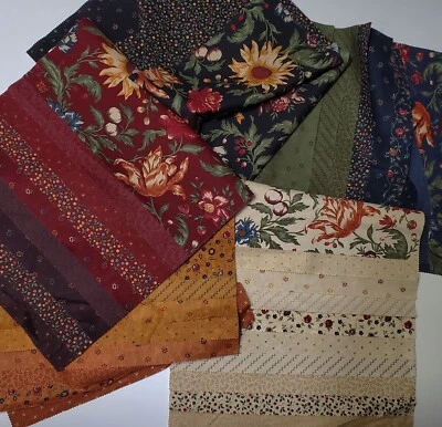 DAFFODILS DRAGONFLIES 40 pc Sample Set Moda Kansas Troubles sew quilting Fabric - Image 1 of 4