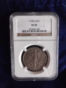1938 Denver Walking Liberty in Very Fine 35 NGC. Ships Free! - Picture 1 of 6