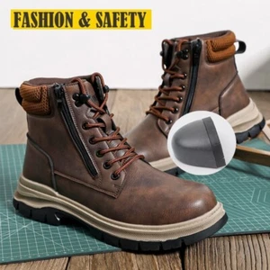 Mens Work Safety Shoes Indestructible Steel Toe Cap Boots Waterproof Work Boots - Picture 1 of 24