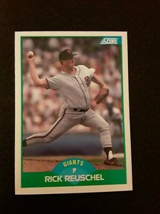 1989 Score RICK REUSCHEL baseball card #5. SAN FRANCISCO GIANTS. 