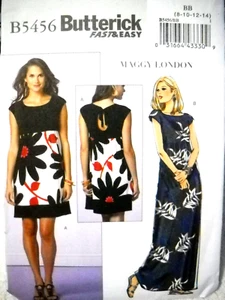 Dress in 2 Lengths Misses Size 8-14 Butterick 5456 Sewing Pattern - Bild 1 von 2