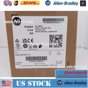 New Factory Sealed AB25B-D6P0N114 PowerFlex 525 AC Drive 25BD6P0N114 USA! - Picture 1 of 6