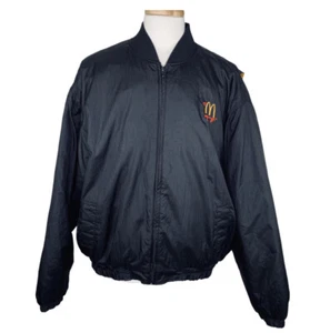 McDonald’s Vintage 90s Crest Employee Jacket Black Drive Thru 2XL XXL EUC - Picture 1 of 8