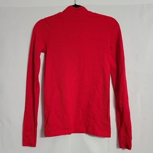 Athleta Seamless Hoodie Top Long Sleeve Red Pullover Ribbed Size S - Picture 1 of 6