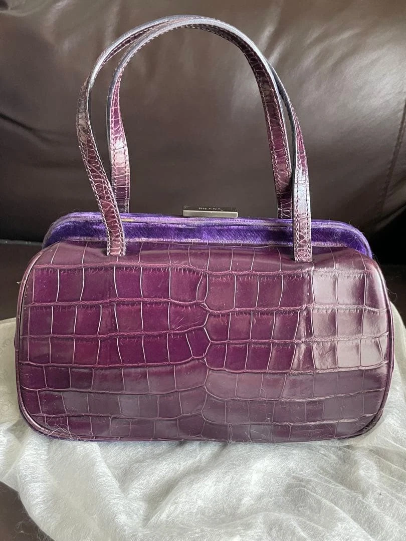PRADA Leather Exterior Purple Bags & Handbags for Women for sale