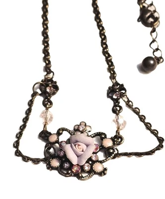 Raro collar de cristal y renacimiento victoriano Michael Negrin 19" Foto 1 de 4