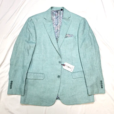 $598 Nuevo Blazer Robert Graham PHOENIX Lino Para Hombre 42 R Verde Como Nuevo A MEDIDA Foto 1 de 4