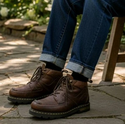 Bota Dr. Martens "AIKEN" Cuero Marrón Sin usar, puntera con cordones para hombre talla US 13 M AW004 Foto 1 de 4