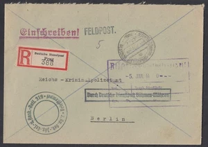 Böhmen und Mähren 1943, Dienstpost R-Brief an das Reichskriminalamt - Bild 1 von 2