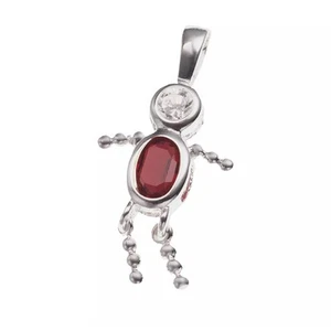 Argento Forte Sterling Silber 925 Geburtsstein Babys Junge Charm Januar Rot Neu - Bild 1 von 1