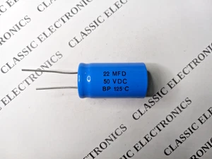 Sprague Bi-Polar 22uF 50V DC Radial Leads 125C Electrolytic Capacitor - Picture 1 of 3
