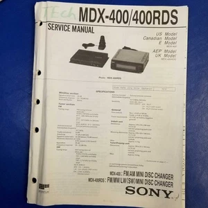 Sony MDX-400 MDX-400RDS Service Manual Original Paper OEM Repair Guide - USA - Bild 1 von 10