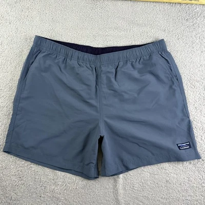 L.L.Bean Shorts Mens Large Blue Supplex Nylon Swim Trunks Mesh Lined Quick Dry - Image 1 of 4