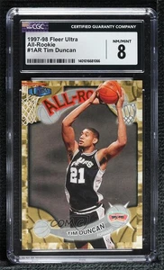 1997-98 Fleer Ultra All-Rookie Tim Duncan #1AR CGC 8 RC HOF - Picture 1 of 3